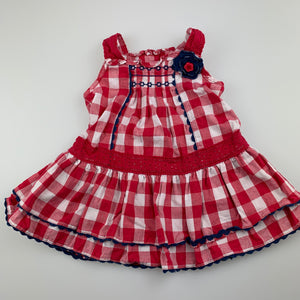 Girls Target, checked cotton summer party dress, GUC, size 00