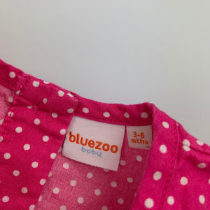 Girls Blue Zoo, pink & white cotton party dress, GUC, size 00