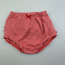 Load image into Gallery viewer, Girls Target, red stripe soft cotton bloomers / nappy cover, EUC, size 000