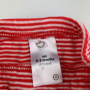 Girls Target, red stripe soft cotton bloomers / nappy cover, EUC, size 000