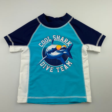 Boys H&T, short sleeve rashie / swim top, shark, EUC, size 1