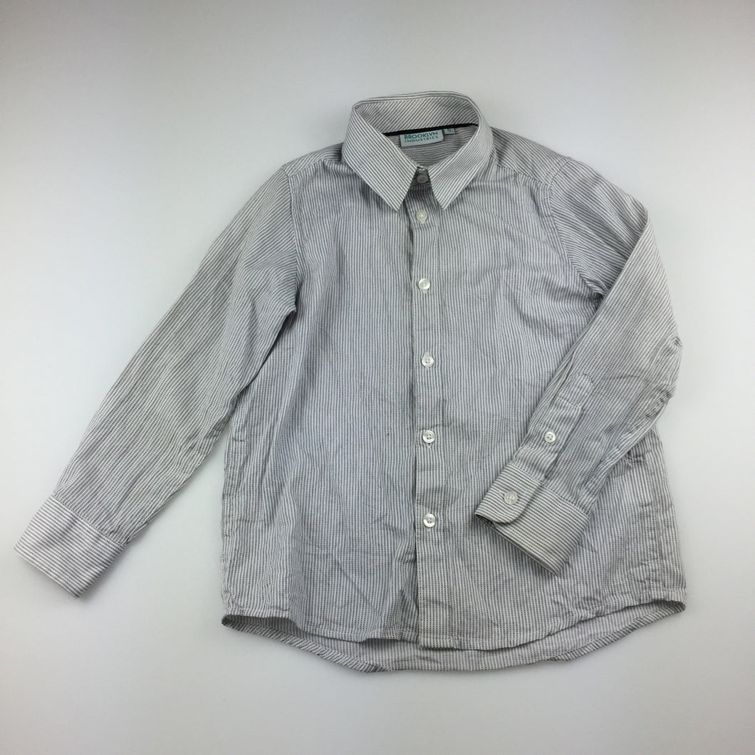 Boys Brooklyn Industries, grey lightweight cotton long sleeve shirt, GUC, size 5