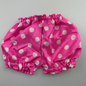 Girls By Special Occassions, pink spot shorts / bloomers, EUC, size 3 months