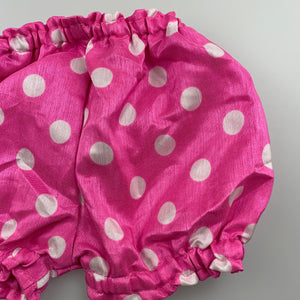 Girls By Special Occassions, pink spot shorts / bloomers, EUC, size 3 months