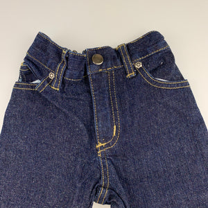 Girls The Children's Place, dark stretch denim bootcut jeans, elasticated, Inside leg: 26cm, GUC, size 1-2