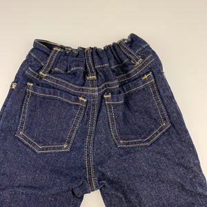 Girls The Children's Place, dark stretch denim bootcut jeans, elasticated, Inside leg: 26cm, GUC, size 1-2