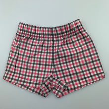 Load image into Gallery viewer, Girls Carter&#39;s, checked cotton shorts, elasticated, EUC, size 0000