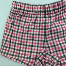 Load image into Gallery viewer, Girls Carter&#39;s, checked cotton shorts, elasticated, EUC, size 0000