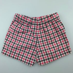 Girls Carter's, checked cotton shorts, elasticated, EUC, size 0000