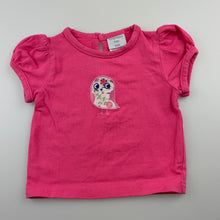 Load image into Gallery viewer, Girls Papoose Mini, pink stretchy t-shirt / top, bird, GUC, size 000