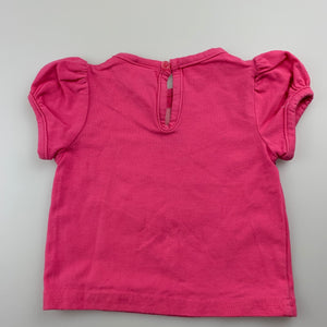 Girls Papoose Mini, pink stretchy t-shirt / top, bird, GUC, size 000