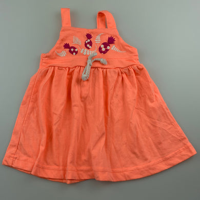 Girls Baby Berry, orange soft feel casual summer dress, EUC, size 00
