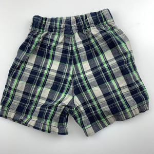 Boys Nevada, checked cotton shorts, elasticated, GUC, size 12 months