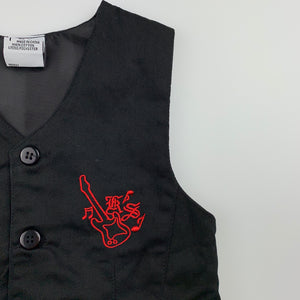 Boys Kids Stuff, black cotton waistcoat / vest, guitar, GUC, size 1