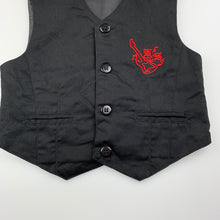 Load image into Gallery viewer, Boys Kids Stuff, black cotton waistcoat / vest, guitar, GUC, size 1