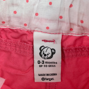 Girls Target, pink cotton pants, adjustable, GUC, size 000