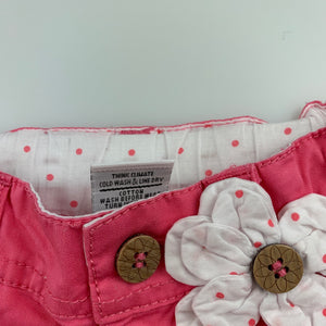 Girls Target, pink cotton pants, adjustable, GUC, size 000