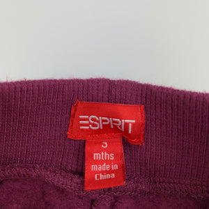 Girls Esprit, maroon fleece lined track / sweat pants, GUC, size 000