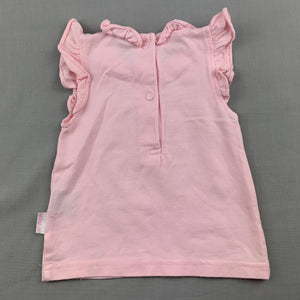 Girls Le Bon, pink stretchy t-shirt / top, flowers, GUC, size 000