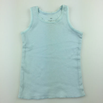 Boys purebaby, blue organic cotton singlet / t-shirt, GUC, size 000