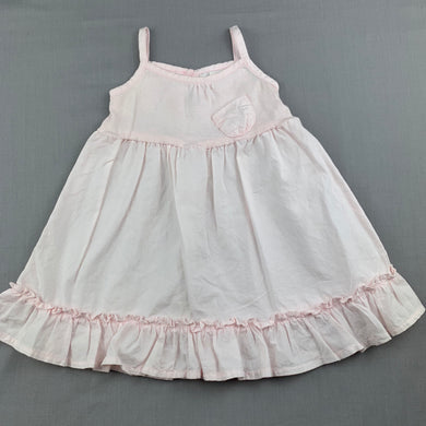Girls purebaby, pale pink organic cotton summer dress, GUC, size 00