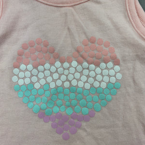 Girls Tiny Little Wonders, pink cotton tank top, heart, EUC, size 000