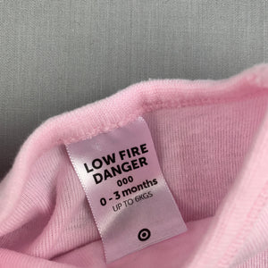 Girls Target, pink cotton bodysuit / romper, EUC, size 000