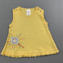 Load image into Gallery viewer, Girls Baby Poney, yellow cotton tank top, sun, GUC, size 0