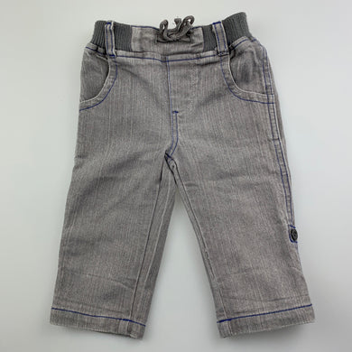 Boys Sprout, grey stretch denim jeans, elasticated, GUC, size 000