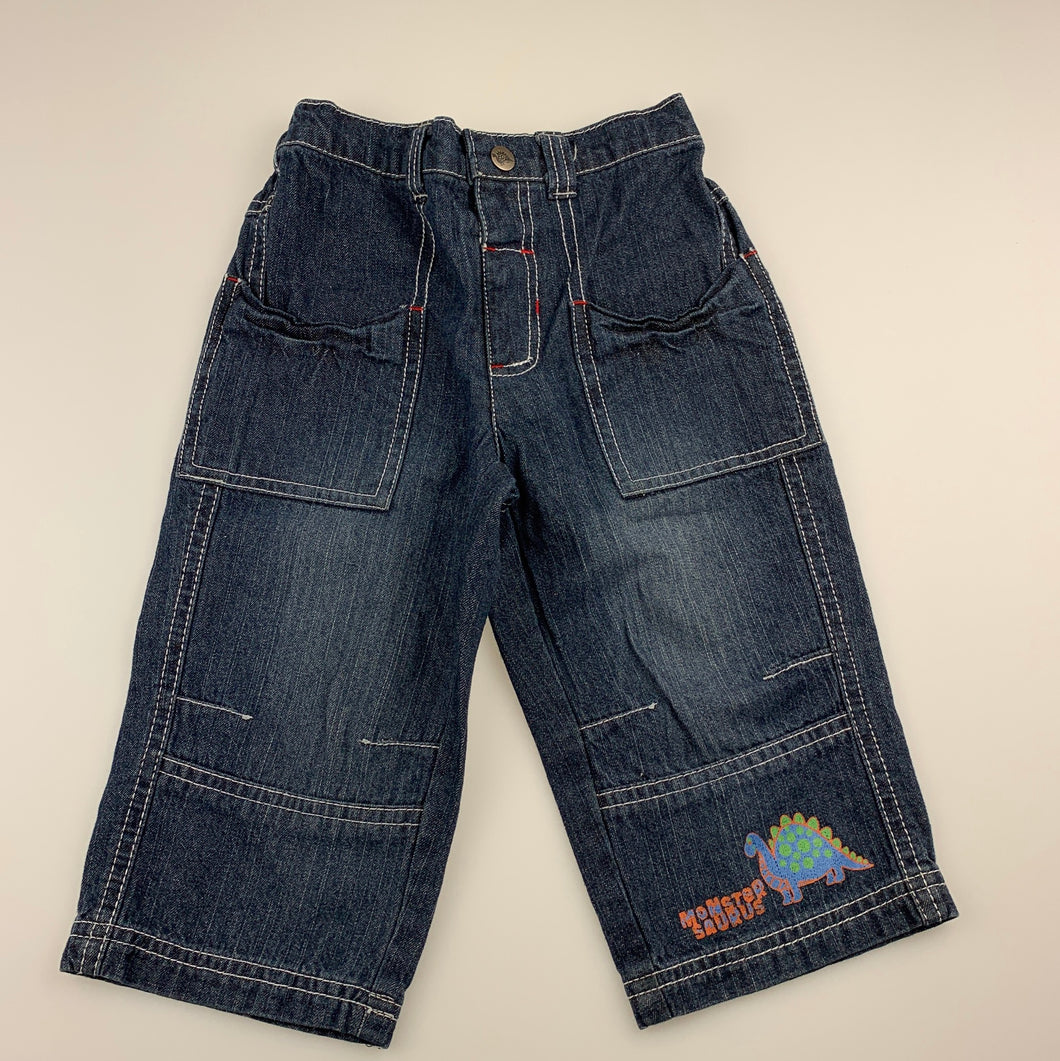 Boys Target, dark denim jeans, elasticated, Inside leg: 26cm, GUC, size 1