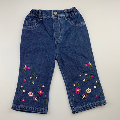 Girls Blue Ridge, blue denim pants / jeans, elasticated, GUC, size 1