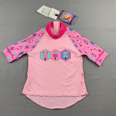 Girls Speedo, pink rashie / swim top, UPF 50+, NEW, size 00