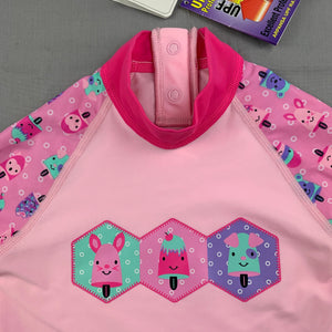 Girls Speedo, pink rashie / swim top, UPF 50+, NEW, size 00