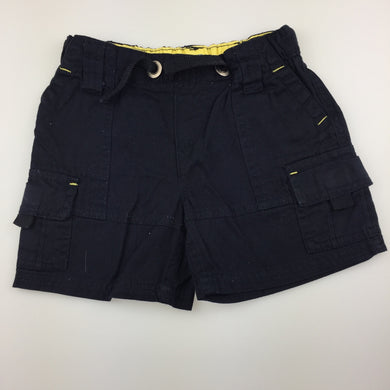 Boys Pumpkin Patch, black cotton cargo shorts, adjustable waist, EUC, size 0