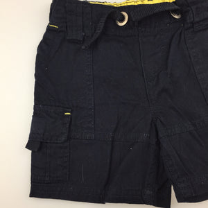 Boys Pumpkin Patch, black cotton cargo shorts, adjustable waist, EUC, size 0