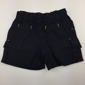 Boys Pumpkin Patch, black cotton cargo shorts, adjustable waist, EUC, size 0