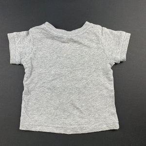 Unisex Cotton On, cute grey cotton t-shirt / top, apple, GUC, size 000