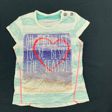 Girls F&F, cotton t-shirt / top, seaside, GUC, size 00