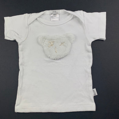 Unisex Britt Sydney, white cotton t-shirt / top, teddy bear, FUC, size 00