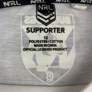 Boys NRL Official, Canterbury Bulldogs soft feel t-shirt / top, EUC, size 12