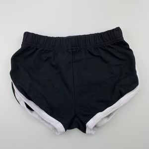 Unisex Little Edge, black & white soft stretchy shorts, elasticated, GUC, size 4