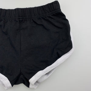 Unisex Little Edge, black & white soft stretchy shorts, elasticated, GUC, size 4