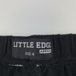 Unisex Little Edge, black & white soft stretchy shorts, elasticated, GUC, size 4