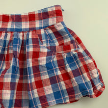 Load image into Gallery viewer, Girls Tilii, checked lightweight cotton skirt, adjustable, L: 25cm, GUC, size 8