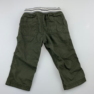 Boys Carter's, khaki cotton pants, elasticated, EUC, size 12 months