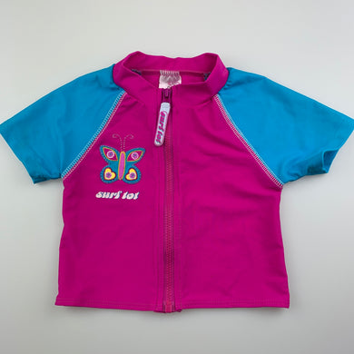 Girls Target, short sleeve rashie / swim top, FUC, size 00