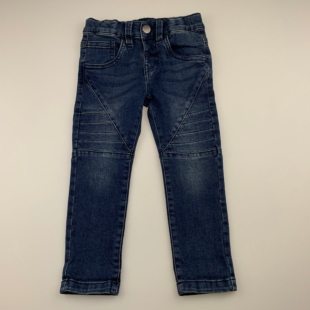 Boys Anko, dark stretch denim jeans, adjustable, Inside leg: 35cm, EUC, size 1