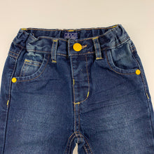Load image into Gallery viewer, Boys Minoti, blue denim jeans, adjustable, Inside leg: 30cm, EUC, size 1