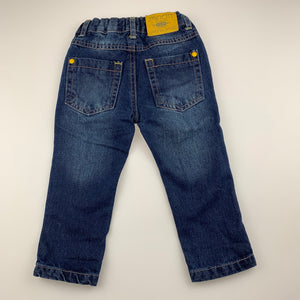 Boys Minoti, blue denim jeans, adjustable, Inside leg: 30cm, EUC, size 1