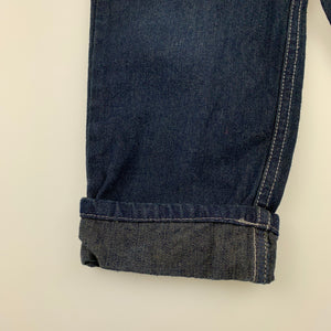 Boys Kids Stuff, dark denim pants, elasticated, Inside leg: 28cm, GUC, size 1